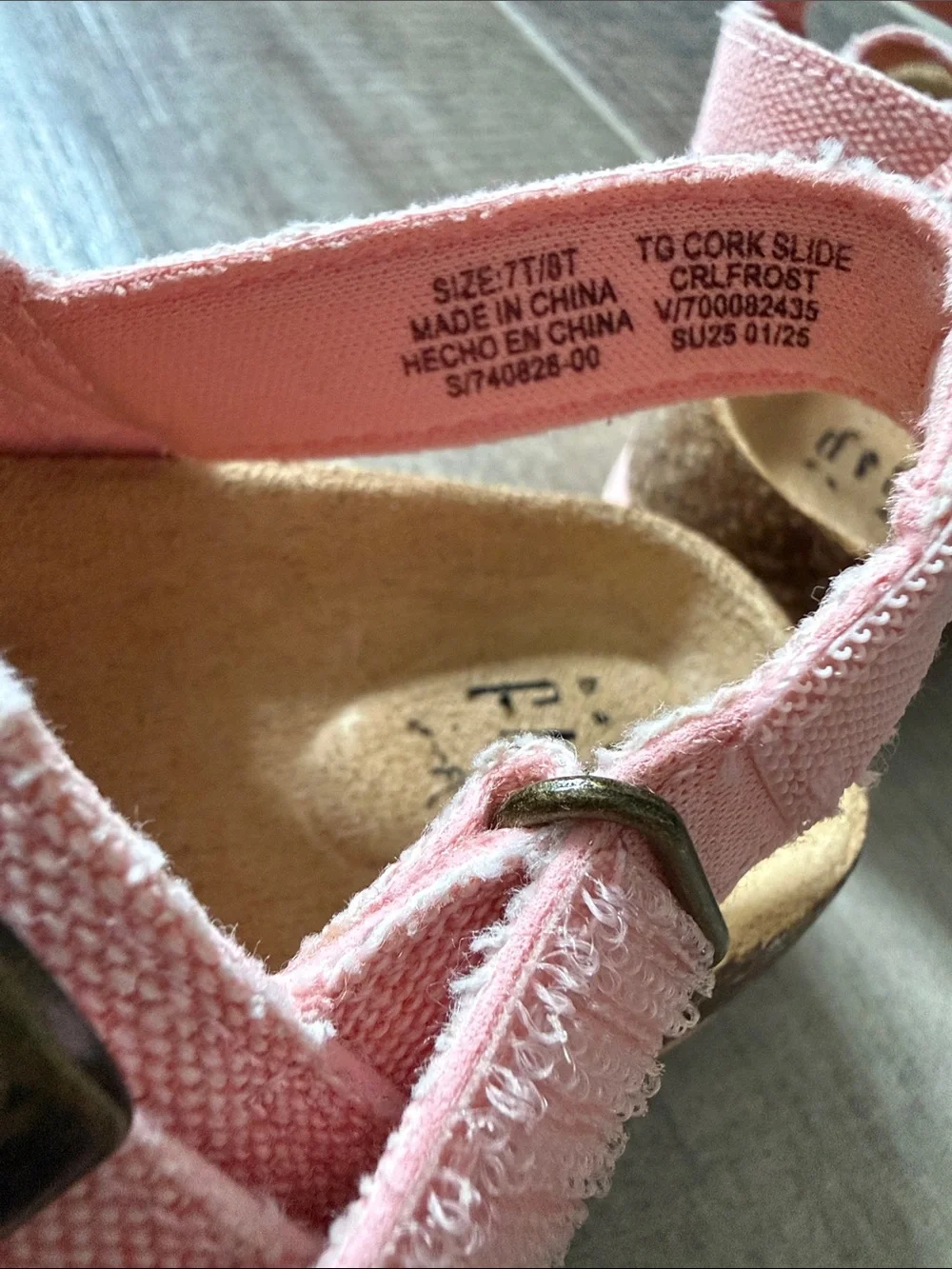 GAP Pink Canvas Adjustable Buckle Kids Sandals